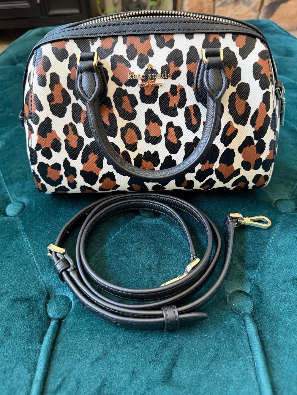 Kate Spade Madison Spotted Leopard Small Duffel Crossbody